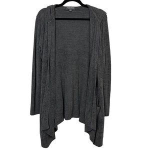Barefoot Dream Gray Hooded Open Cardigan Size S Women